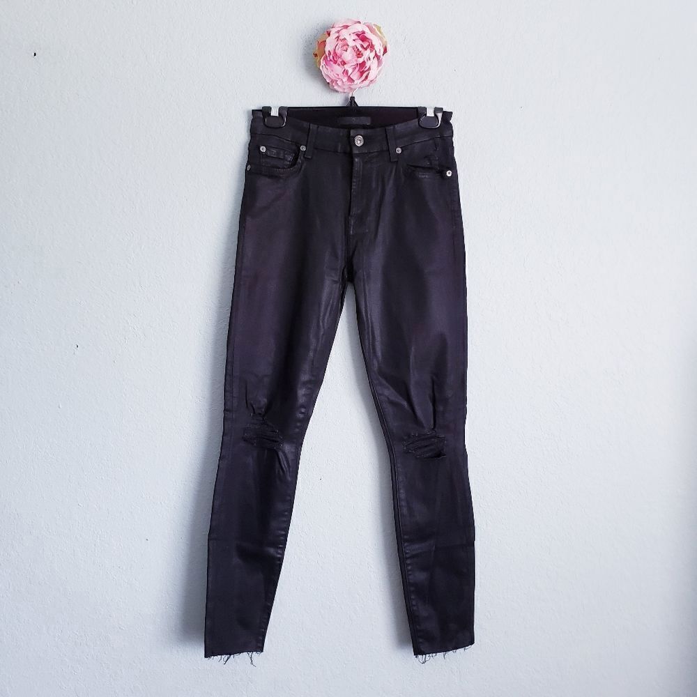 7 For All Mankind Black Distressed Jeans